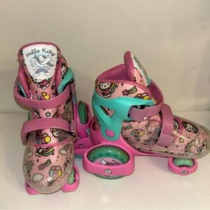 Hello Kitty Pink and Green Roller Skates